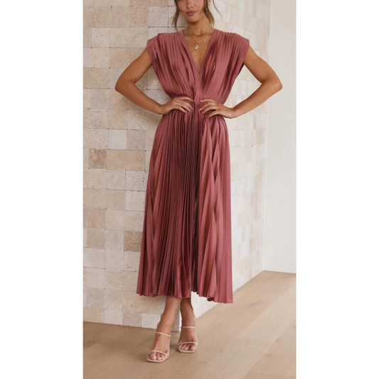 Kirsten | Damen Midi Kleid mit Plissee für Hochzeiten