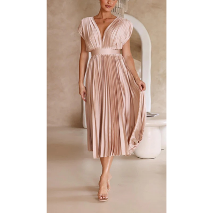 Kirsten | Damen Midi Kleid mit Plissee für Hochzeiten