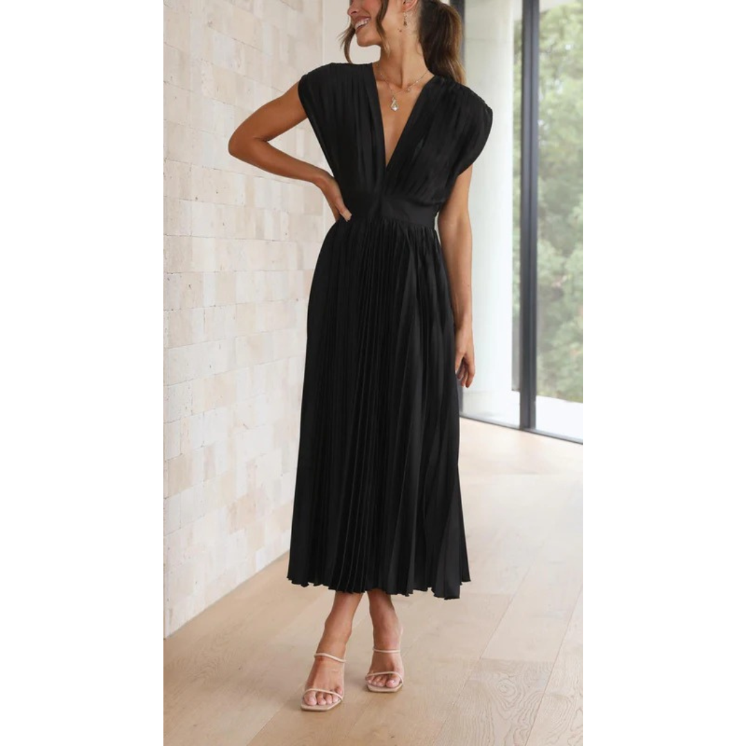Kirsten | Damen Midi Kleid mit Plissee für Hochzeiten