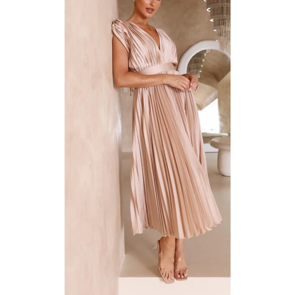 Kirsten | Damen Midi Kleid mit Plissee für Hochzeiten