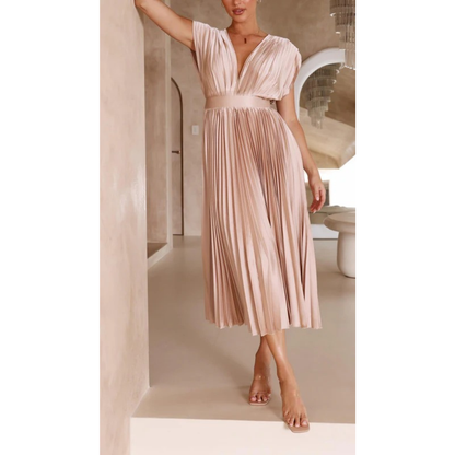 Kirsten | Damen Midi Kleid mit Plissee für Hochzeiten