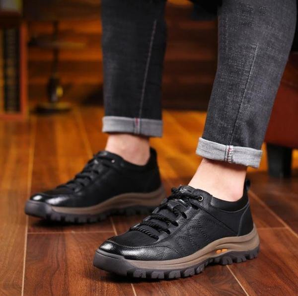 Chaussures orthopédiques confortables en cuir pour hommes