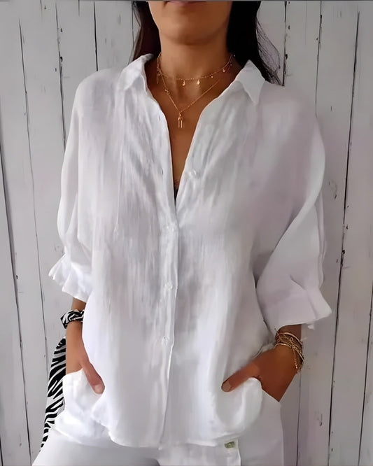 Elarisa - Womens Long Sleeve Button Blouse