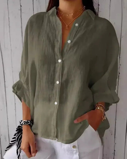 Elarisa - Womens Long Sleeve Button Blouse
