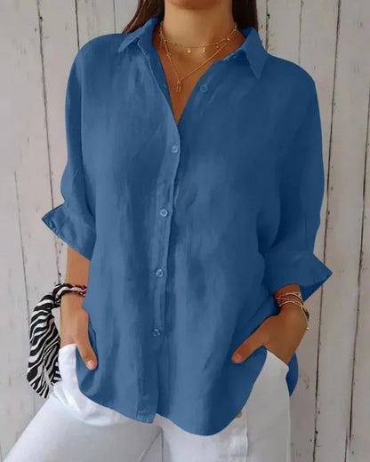 Elarisa - Womens Long Sleeve Button Blouse
