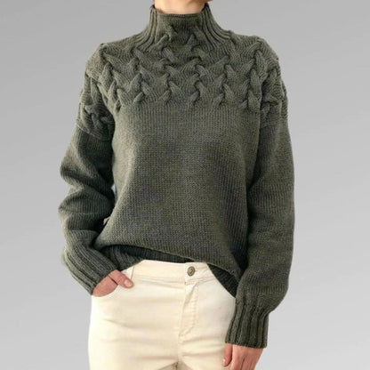 Knitted Ladies' Turtleneck - Isabelle-Light Blue-S-Nora Luxe