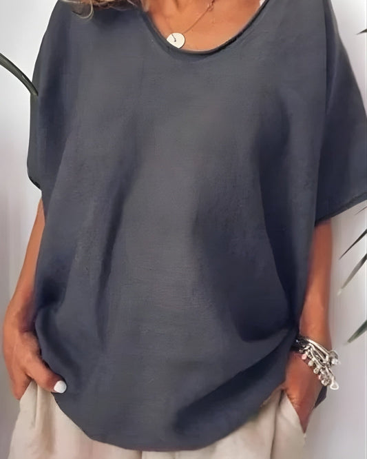Kurzarm Bluse für Damen | Lockerer Schnitt