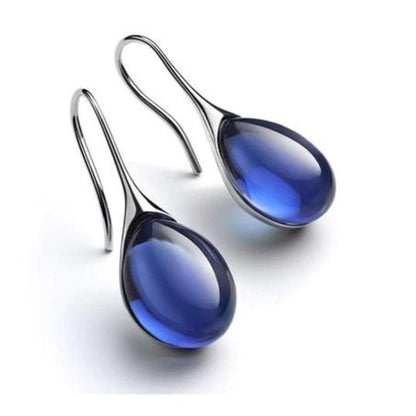 Earrings with Oval Glass Stones for Women