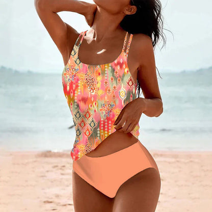 Women’s Tankini Set High Waist Swimwear Comfortable Stretch Quick Dry Beach Pool Summer Outfit