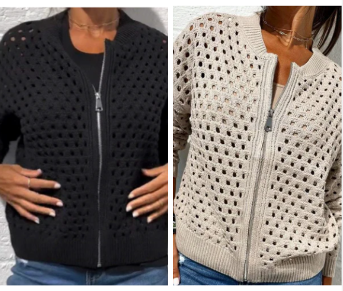 Raluca - Giacca Casual In Maglia Con Zip