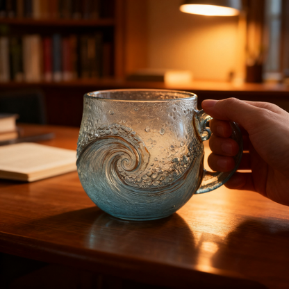 WellenGlas – Handgefertigte Glas Tasse