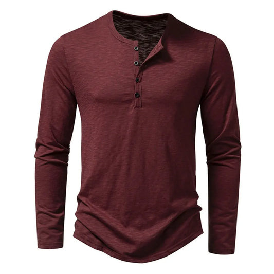 Evan | Slim Fit Long Sleeve Henley Shirt