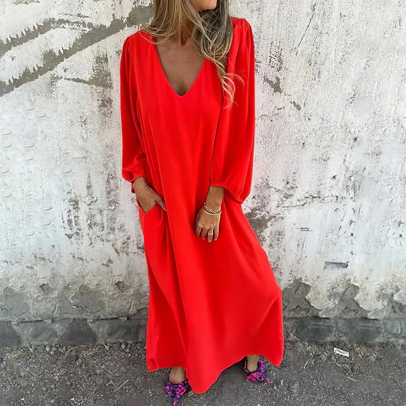 Flowing Maxi Dress with Pockets