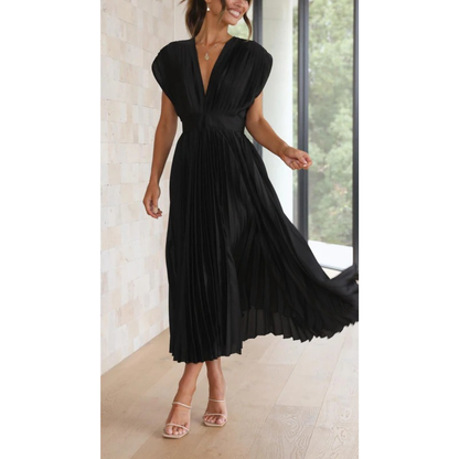 Lara | Damen Maxi Kleid Mit Falten Für Alltag