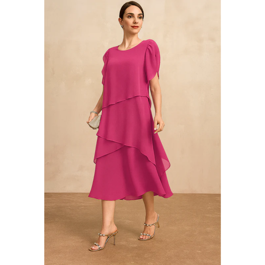 Lea | Damen Midi Sommerkleid Für Alltag Und Freizeit