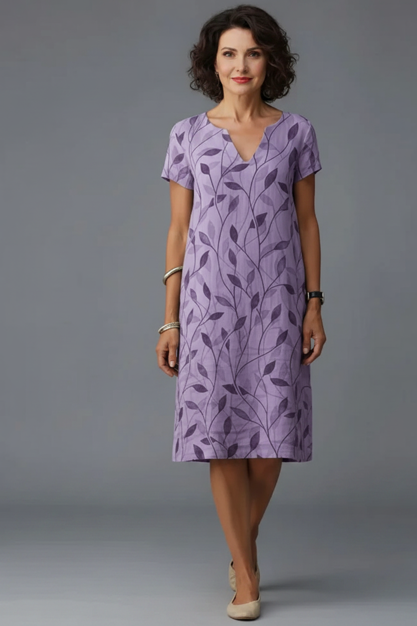 Leaf Vine Dress in Purple