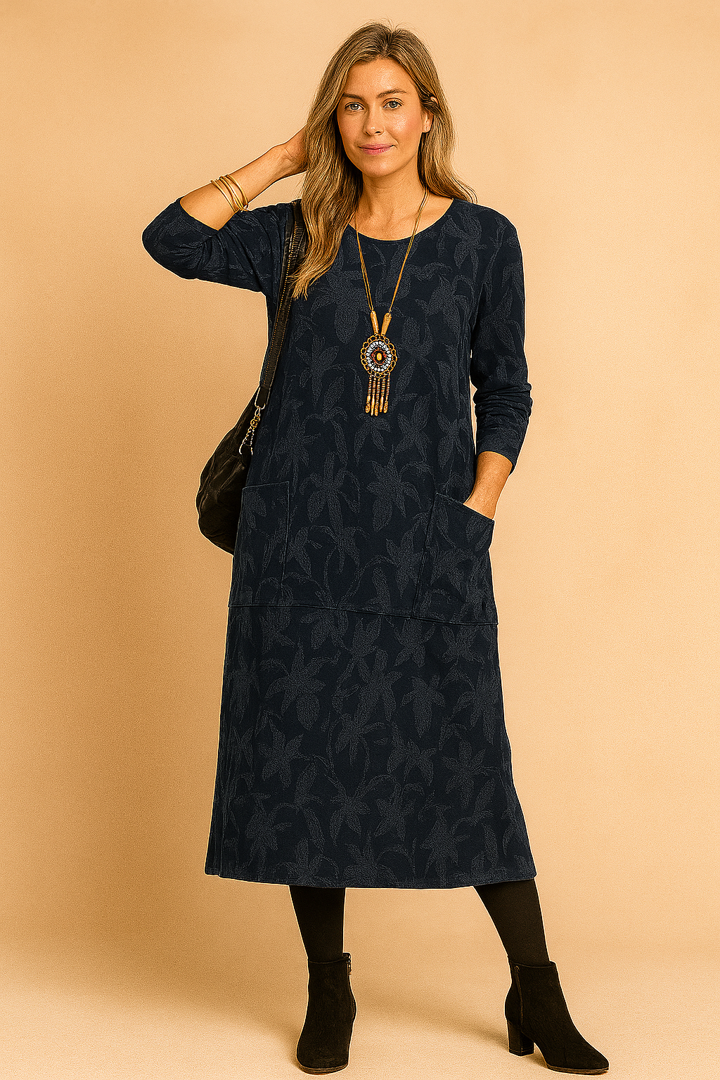 Leah - Elegantti talvimekko taskuilla