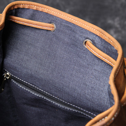 Leder Knapsack Rucksack 19L Kalvenor – Vintage Rucksack aus Leder