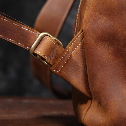Leder Knapsack Rucksack 19L Kalvenor – Vintage Rucksack aus Leder