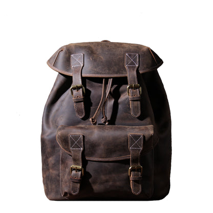 Leder Knapsack Rucksack 19L Kalvenor – Vintage Rucksack aus Leder