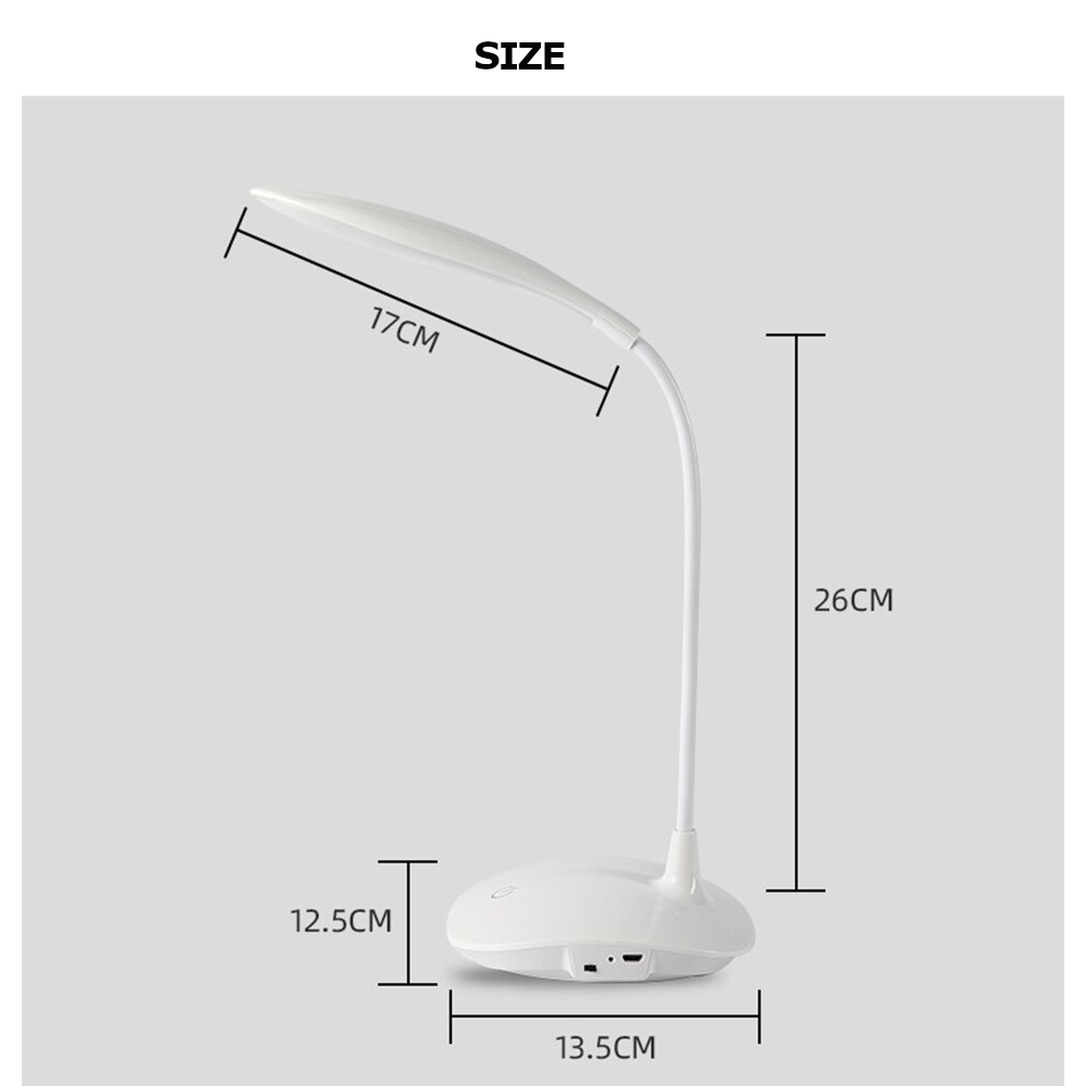 Led With Flexible Gooseneck 3 Level Brightness Desktop Table Night Light Touch Lamp