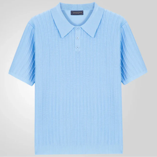 Leopold | Herren Poloshirt Strickoptik Für Sommer