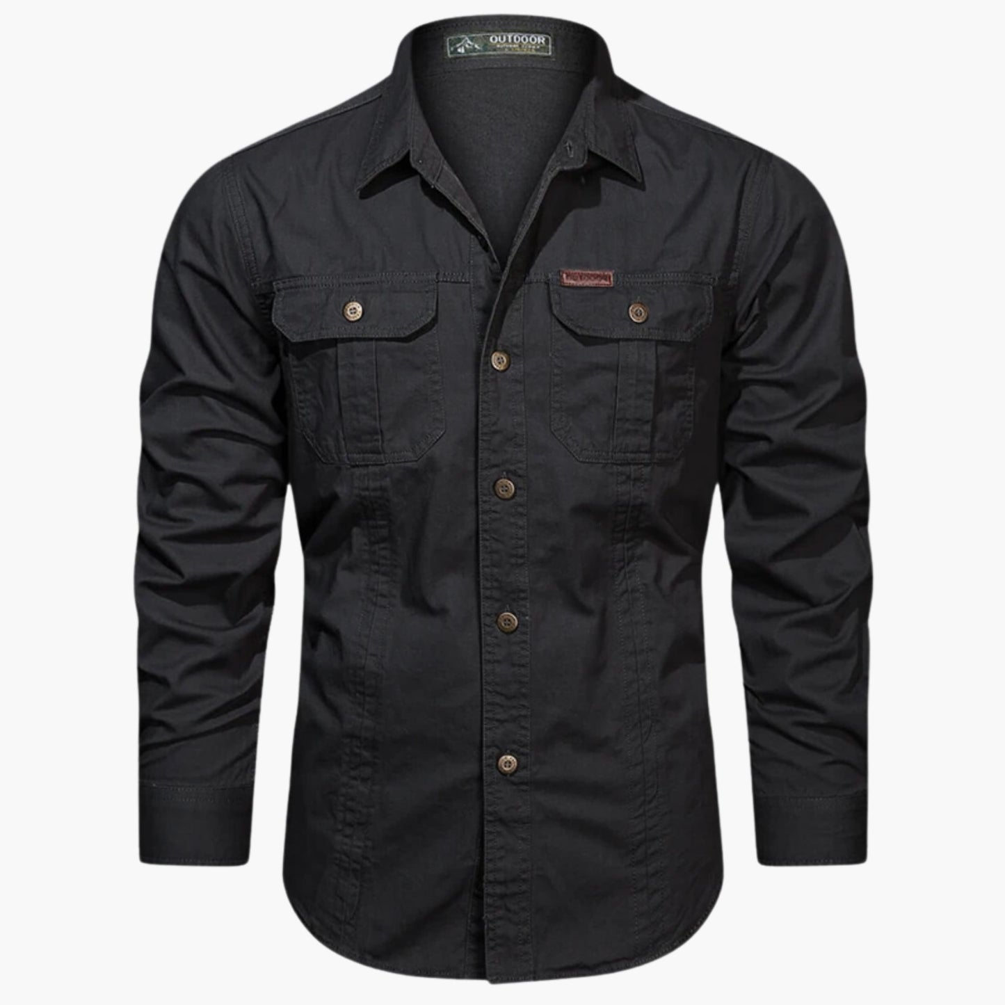 Camicia da uomo per attività all'aperto – Modello elegante e resistente con bottoni e tasche sul petto