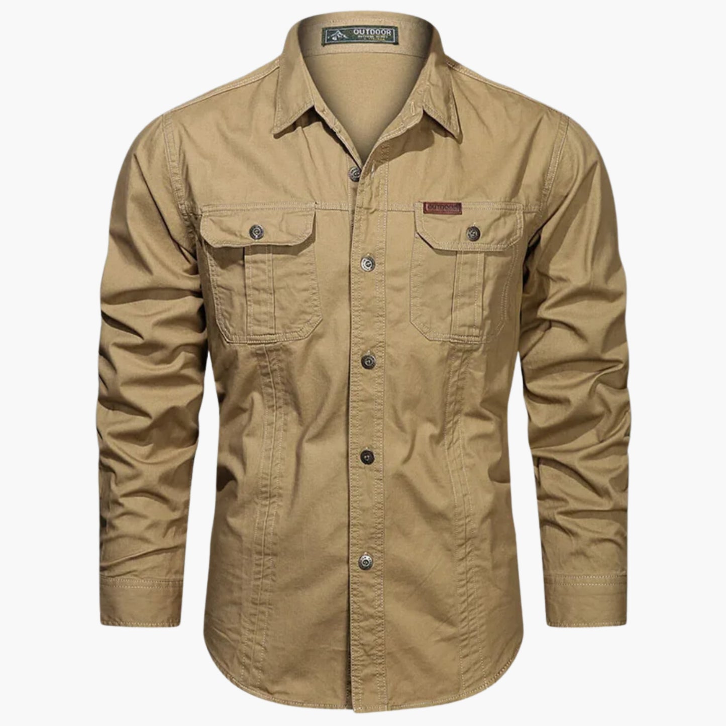 Camicia da uomo per attività all'aperto – Modello elegante e resistente con bottoni e tasche sul petto