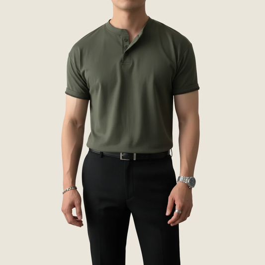 Levin | Herren Henley Shirt Für Alltag Minimalistisch