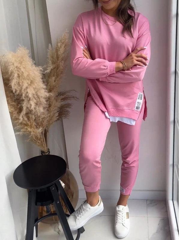 Lækkert sweat sæt med trendy oversized trøje og komfortable bukser