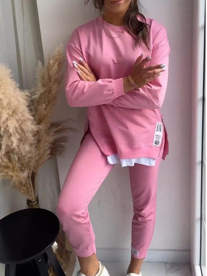 Lækkert sweat sæt med trendy oversized trøje og komfortable bukser