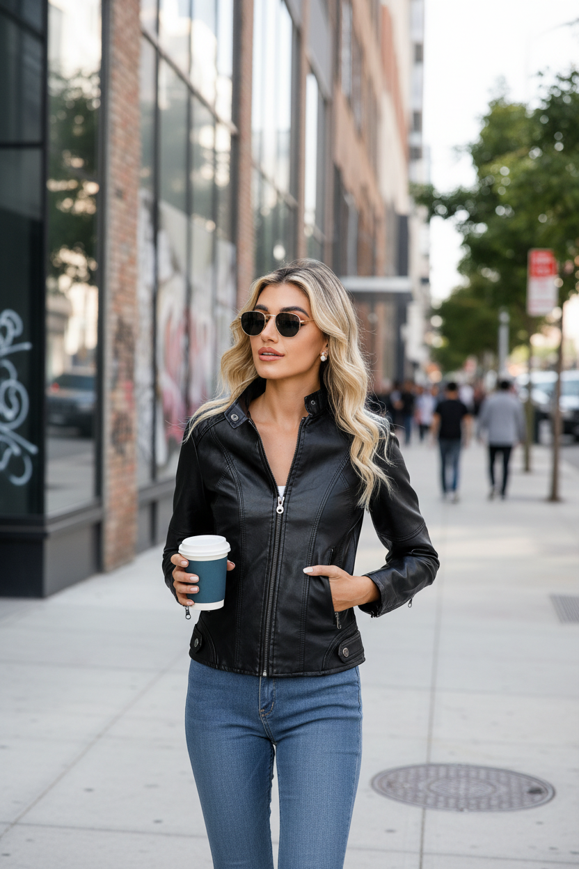 Lifestyle leren jacket urban