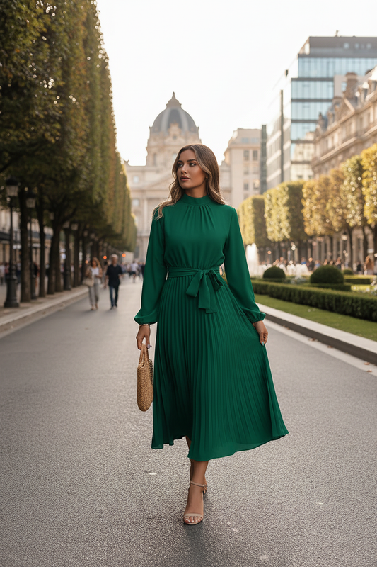 Light blue midi dress lifestyle shot