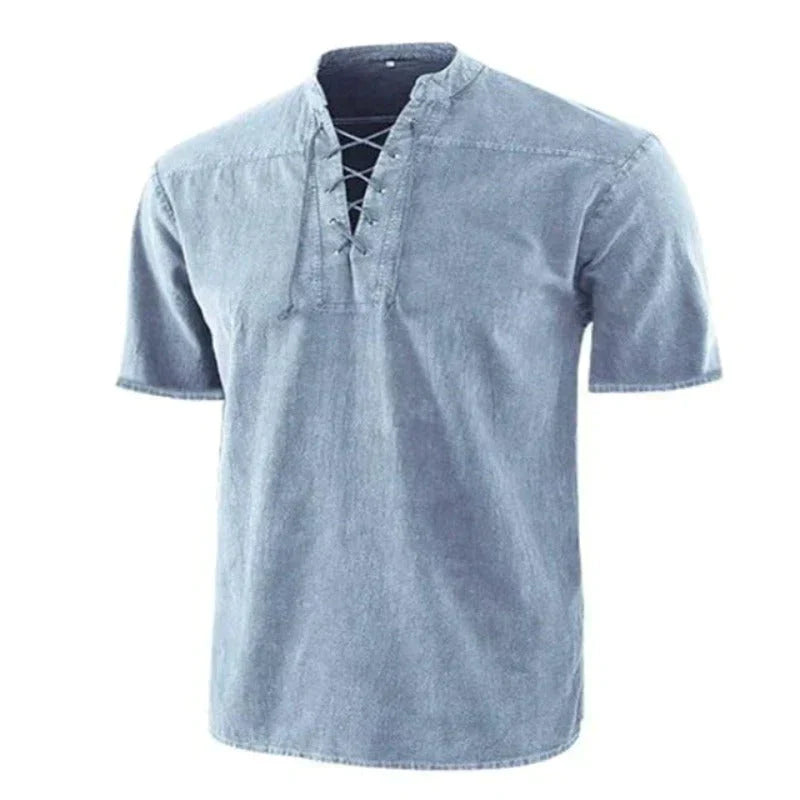 Men’s V Neck Shirt – Breathable Cotton Blend T Shirt Casual Short Sleeve Comfortable Stylish Everyday Wear