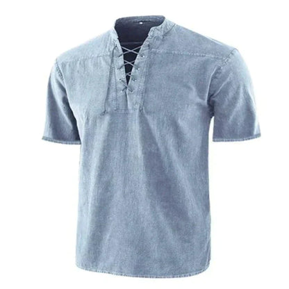 Men’s V Neck Shirt – Breathable Cotton Blend T Shirt Casual Short Sleeve Comfortable Stylish Everyday Wear