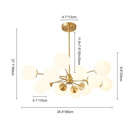 Opal Glass Globe Sputnik Chandelier