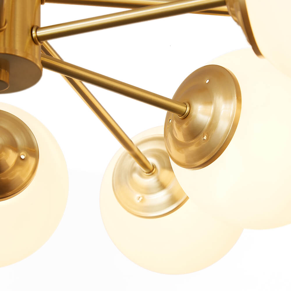 Opal Glass Globe Sputnik Chandelier