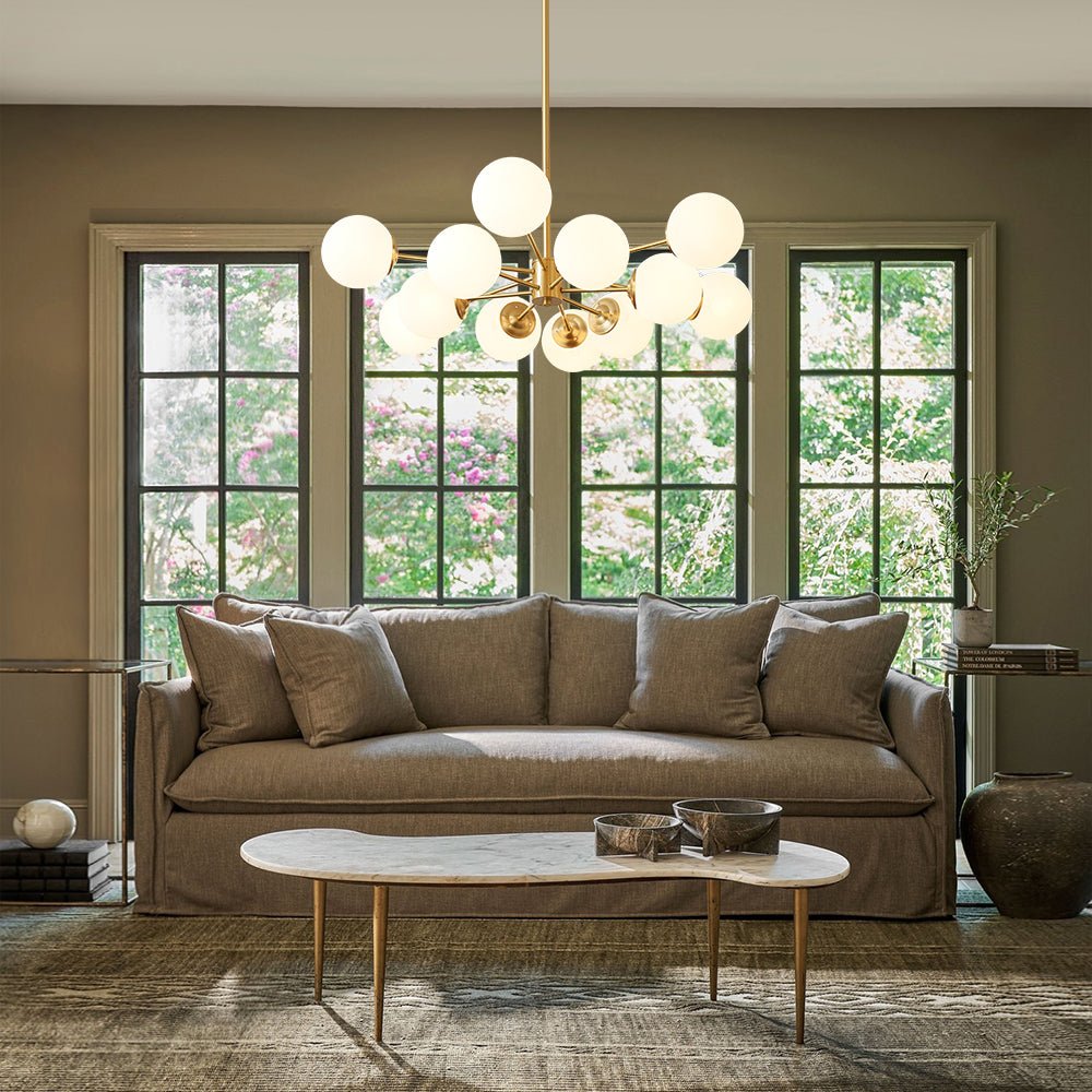 Opal Glass Globe Sputnik Chandelier