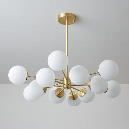 Opal Glass Globe Sputnik Chandelier