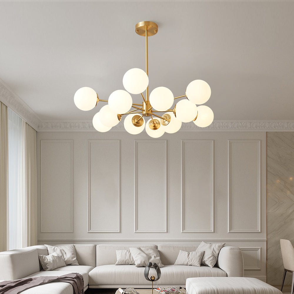 Opal Glass Globe Sputnik Chandelier