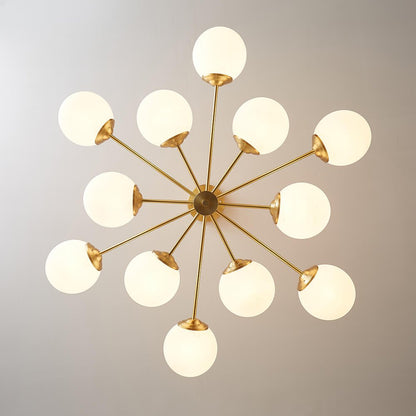Opal Glass Globe Sputnik Chandelier