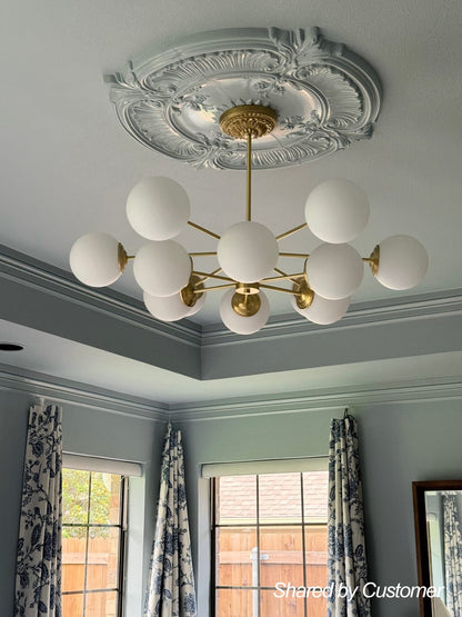 Opal Glass Globe Sputnik Chandelier
