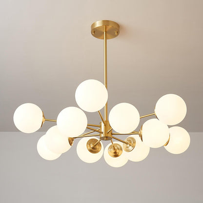 Opal Glass Globe Sputnik Chandelier