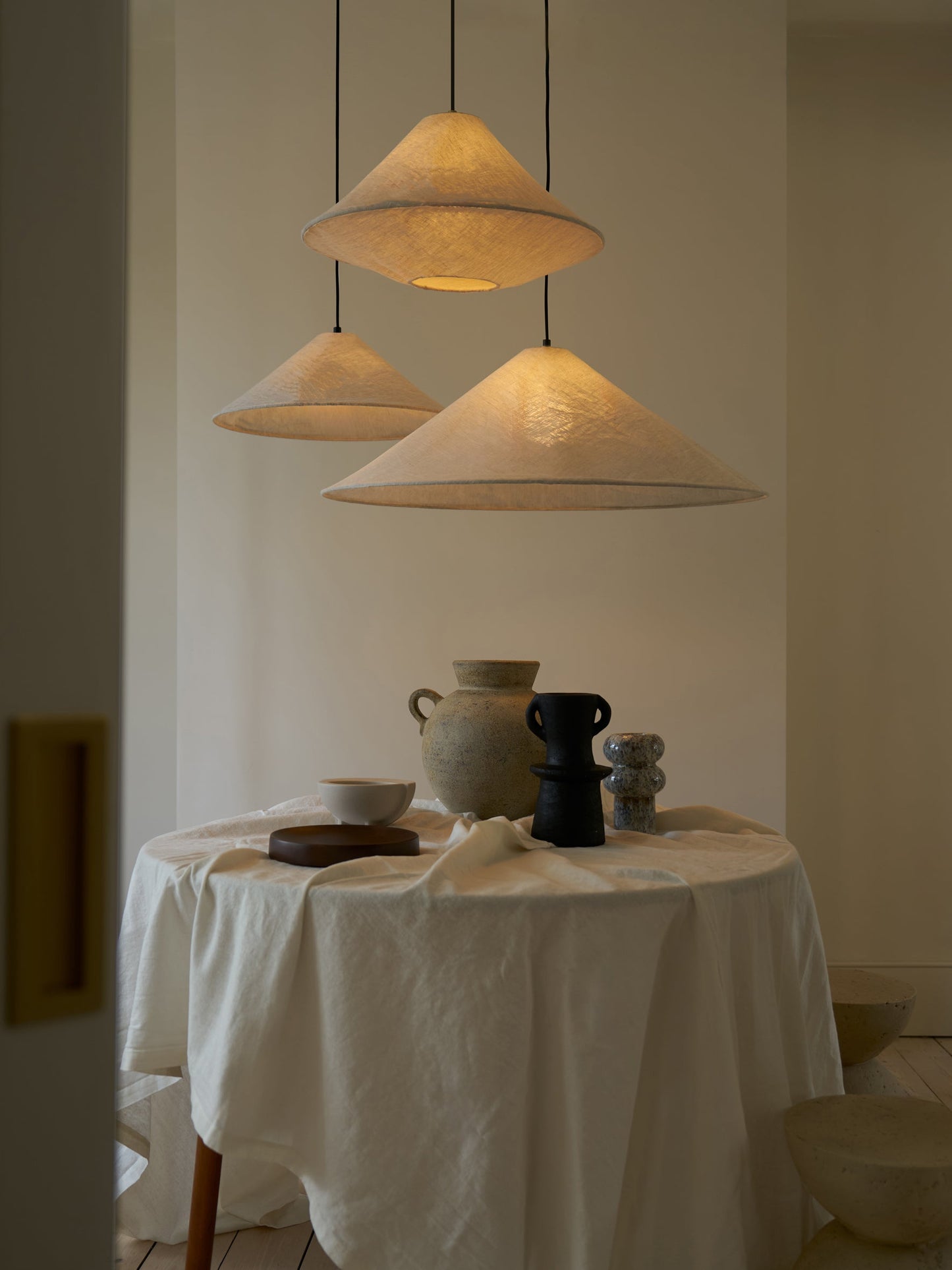 Linnen Lampenkap Hanglamp 80cm Crushed Linen Design E27 Grote Lichtkap | Restfield
