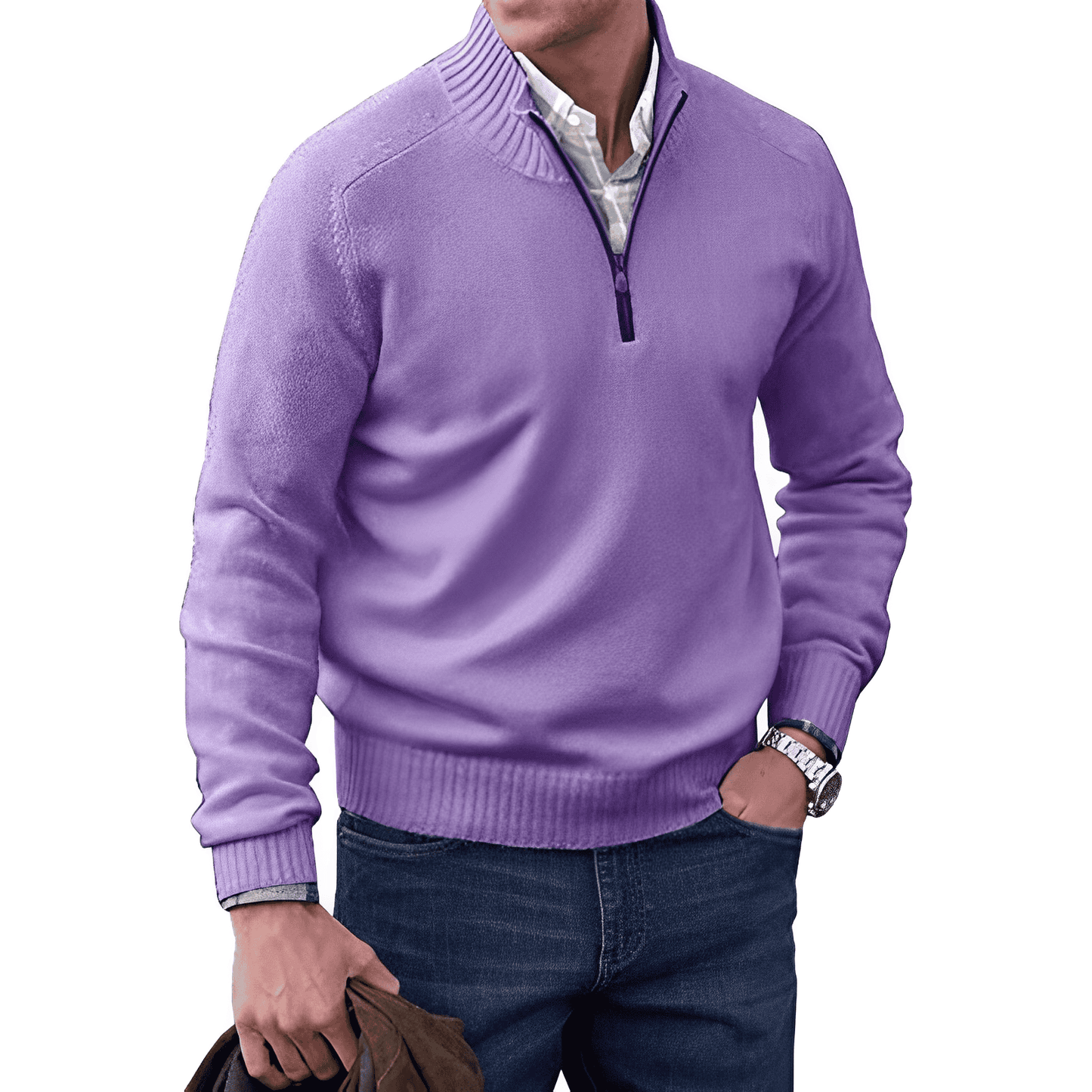 Rory | Men Knitted Half-Zip Pullover Jumper