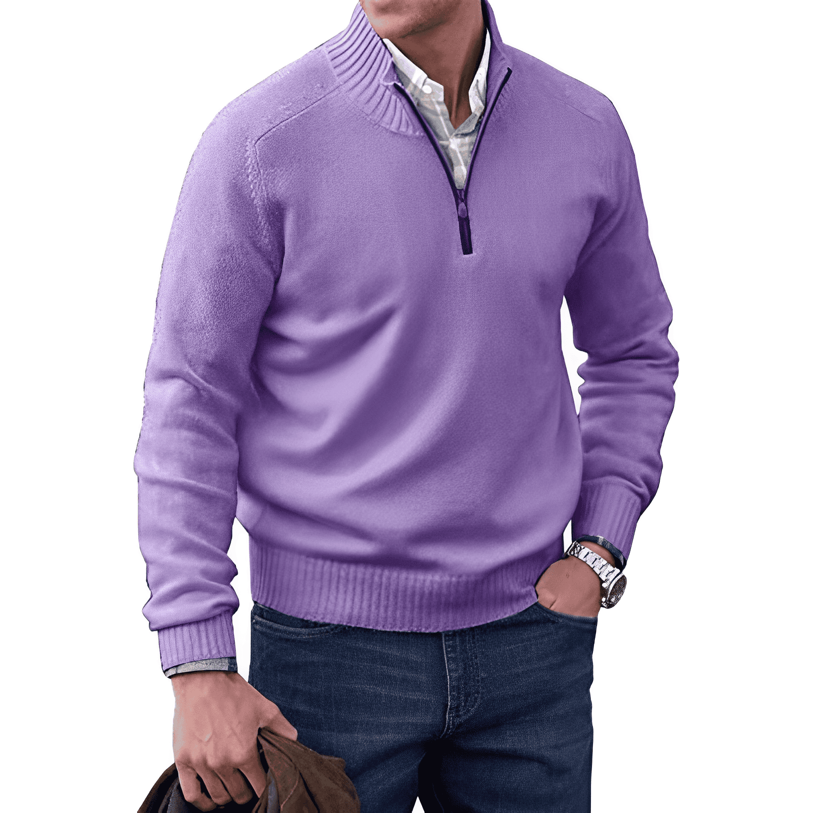 Rory | Men Knitted Half-Zip Pullover Jumper