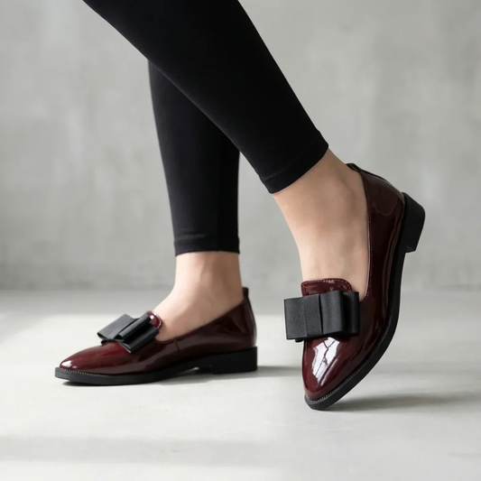 Lily | Damen Loafer Schuhe Spitze Schleife
