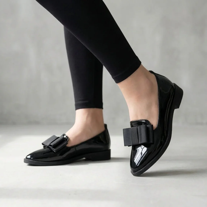 Lily | Damen Loafer Schuhe Spitze Schleife