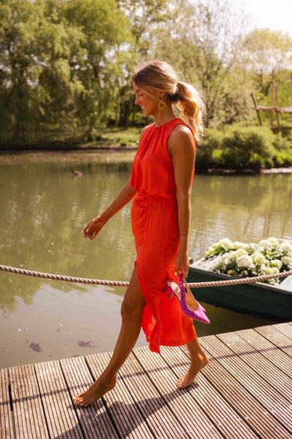 Ambrivelle - Elegantes Sommer-Zweiteiliges Set für Damen mit asymmetrischem T-Shirt und bequosen Hosen