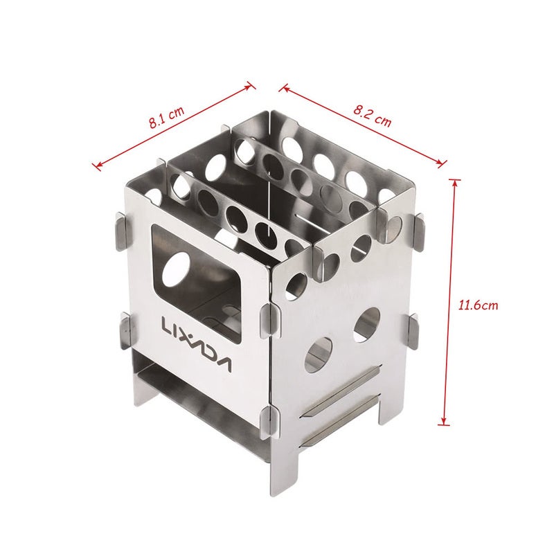 Lightweight Stainless Steel Outdoor Camping Cooking Wood Stove